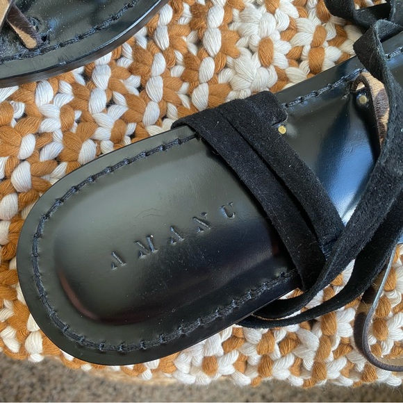 Amanu Handmade Leather Sandals Animal Print Strappy - Picture 2 of 4